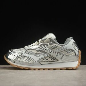 Bottega Veneta Orbit Silver White Mesh Sneakers